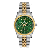Beverly Hills Polo Club Women's Analog Watch, Green Dial Multi-Function With Two Tone Stainless Steel Band, BP3169C.271